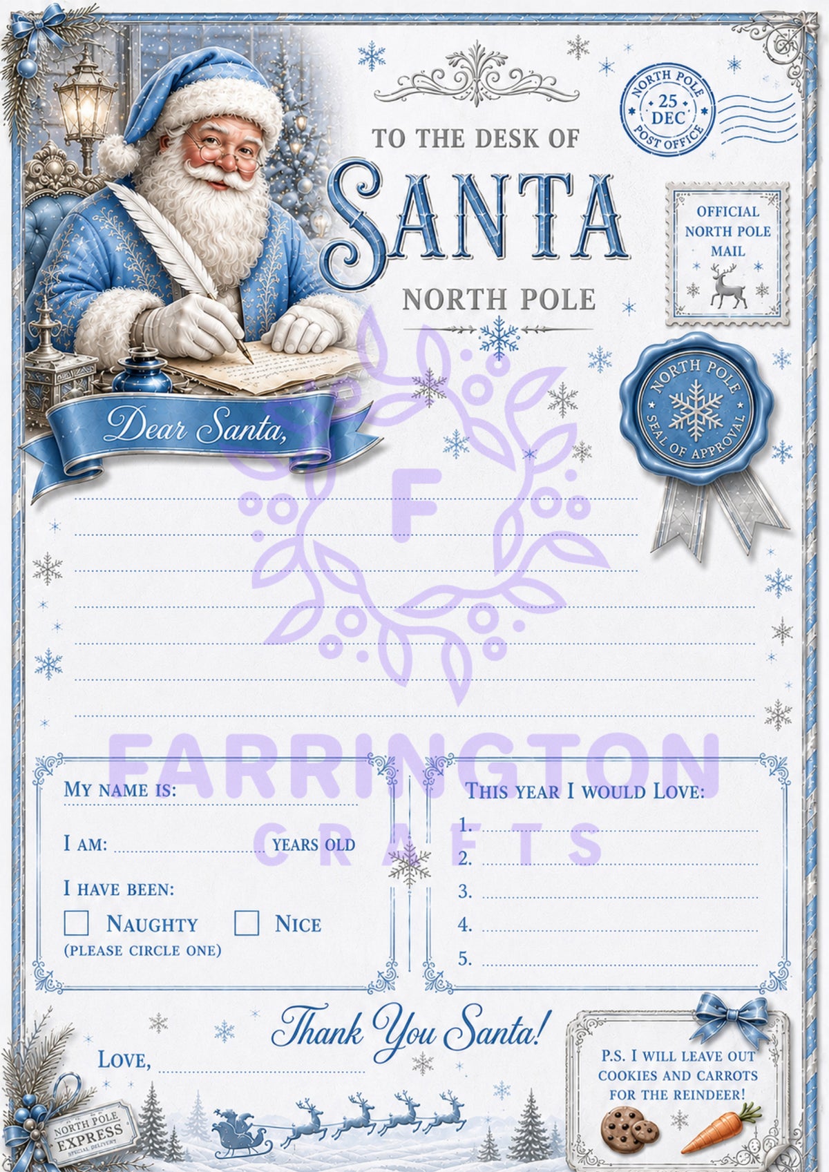 Fun Christmas Stationery – Letter to Santa & Reply from Santa