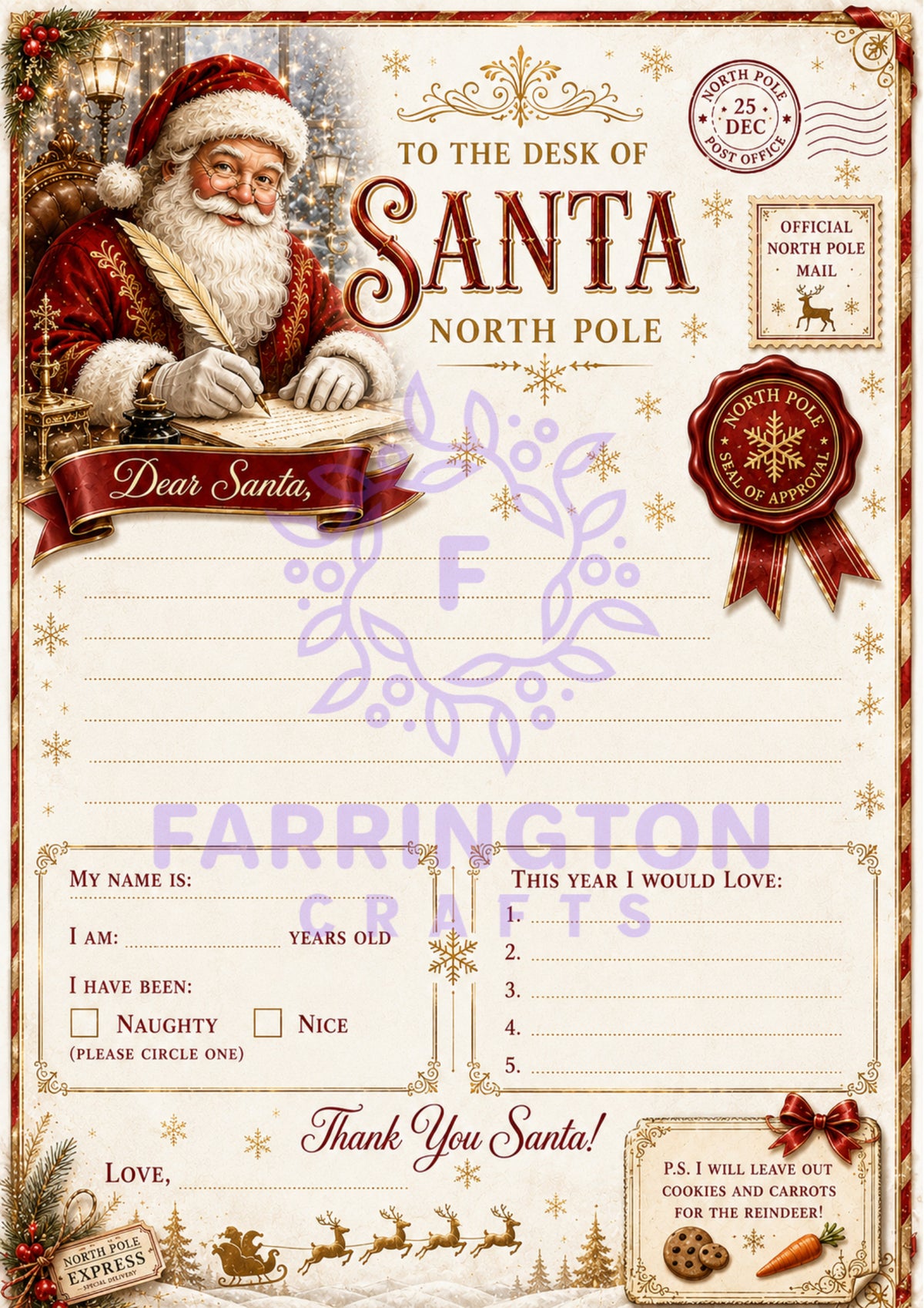 Fun Christmas Stationery – Letter to Santa & Reply from Santa