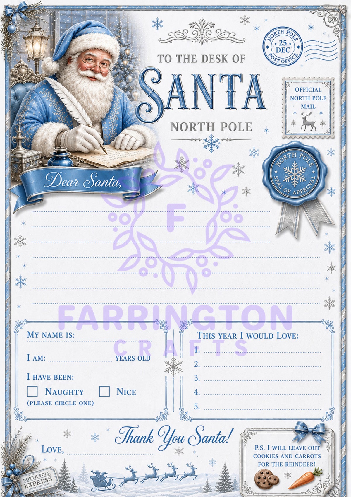 Fun Christmas Stationery – Letter to Santa & Reply from Santa